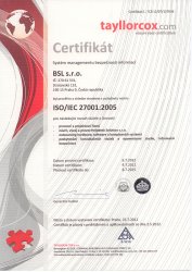 Certifikát ISO 27001